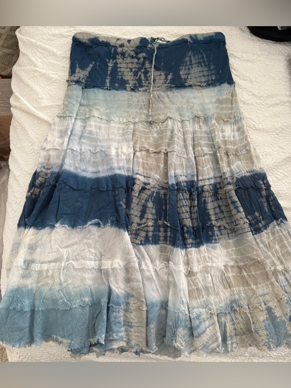 Navy and Cream Maxi Skirt